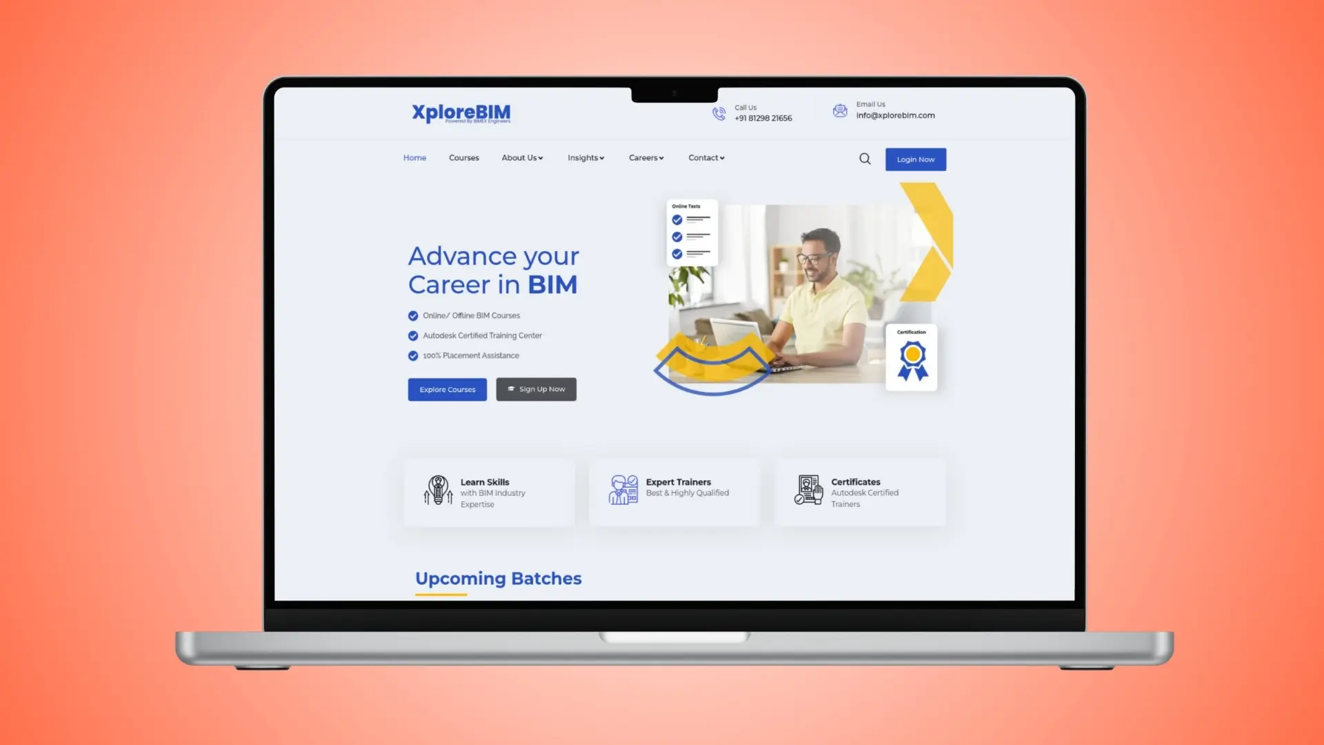 XploreBIM Learnings Website Mockup
